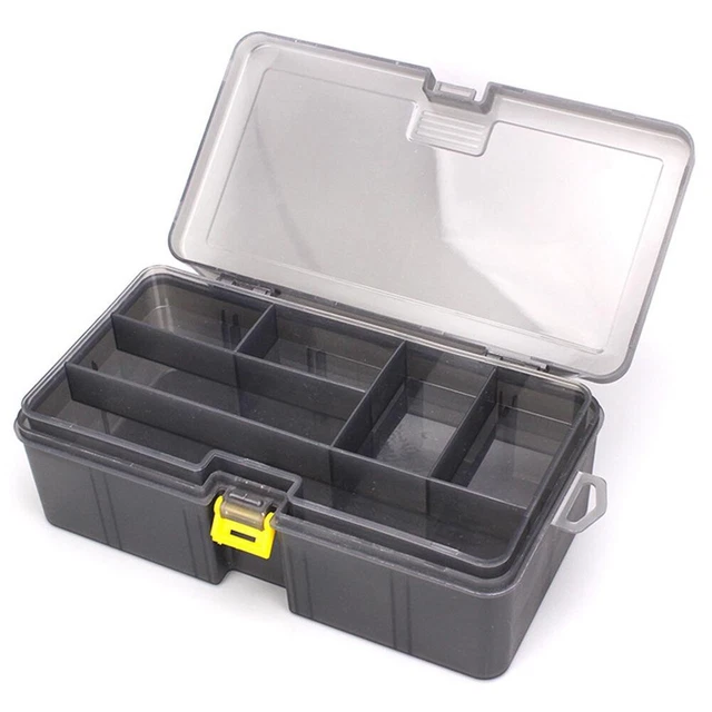 Caja de herramientas contenedor gancho de pesca cebo multidivisión piezas tornillos maleta