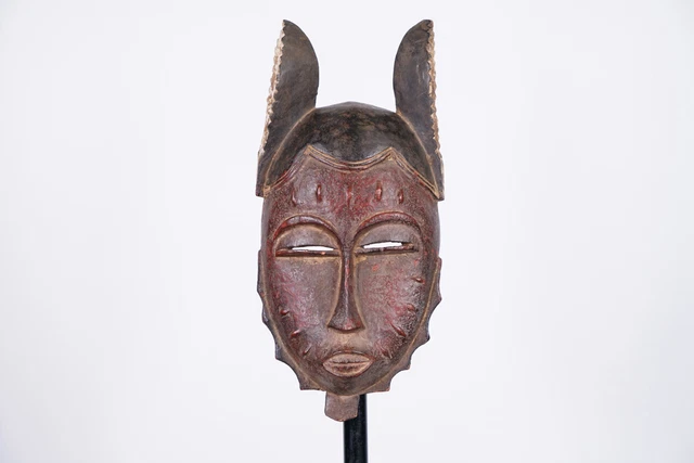 Red Pigmented Baule Mask 13" - Ivory Coast - African Art