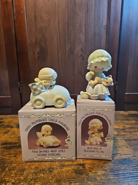 1990 Enesco Precious Moments Members Only Figurine Lot Of 2 New In Box #T17