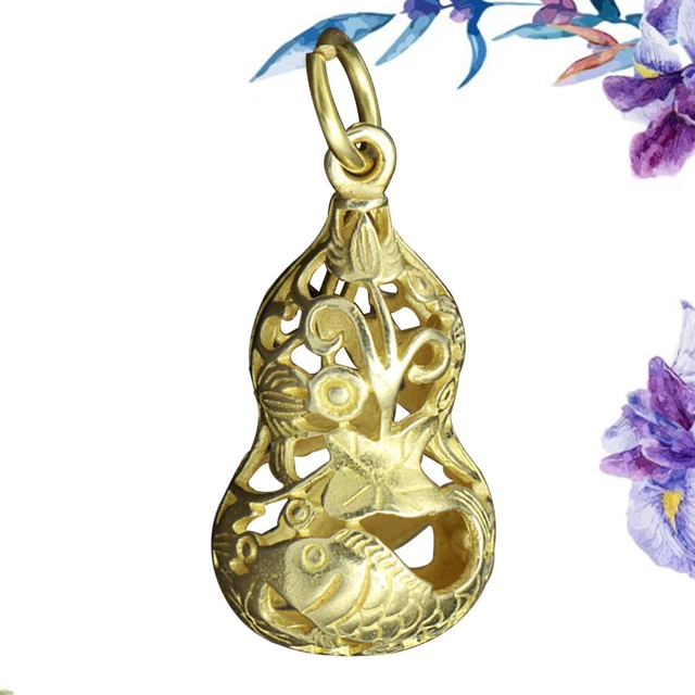 Fashion Gourd Brass Elbow Gourd Fish Pattern Home Hanging Car Key Pendentif Pend