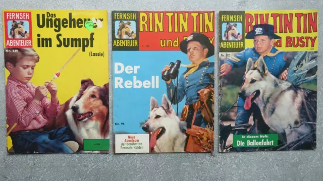 3x FERNSEH ABENTEUER  RinTinTin und Rusty + Lassie  1962/64 Neuer Tessloff   RAR