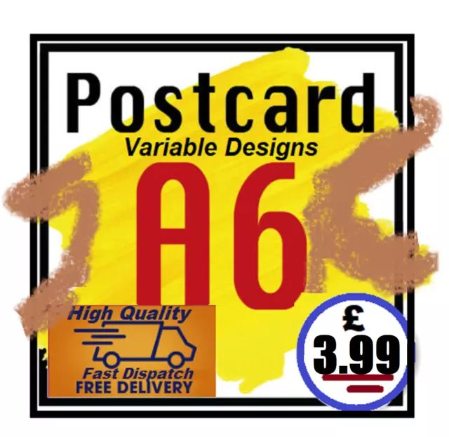 Postcards Printing High Quality A6 350gsm Postcard 24hr Dispatch FAST DELIVERY