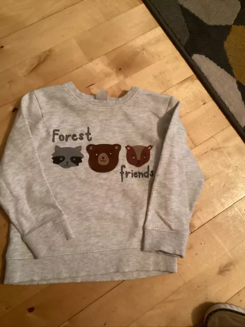 Felpa a maniche lunghe H&M Age nuova con etichette, grigio - logo Forest Friends animali