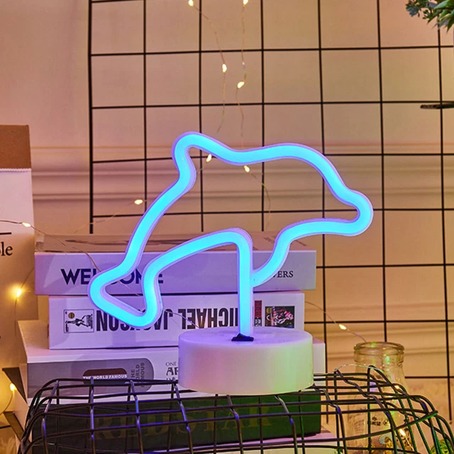 DOLPHIN SHAPED LAMP Dolphins Night Light Neon Signs Gift Lamp £12.89