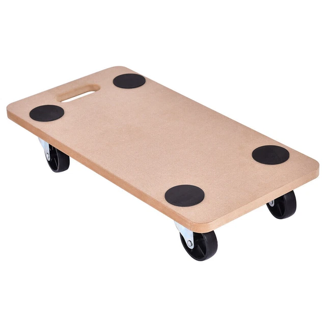 440lbs Platform Dolly Rectangle Wood Utility Cart Wheeled