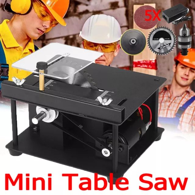 Mini Table Saw Woodwork Cutting Tool Home Polish Machine Bench Multifunctional