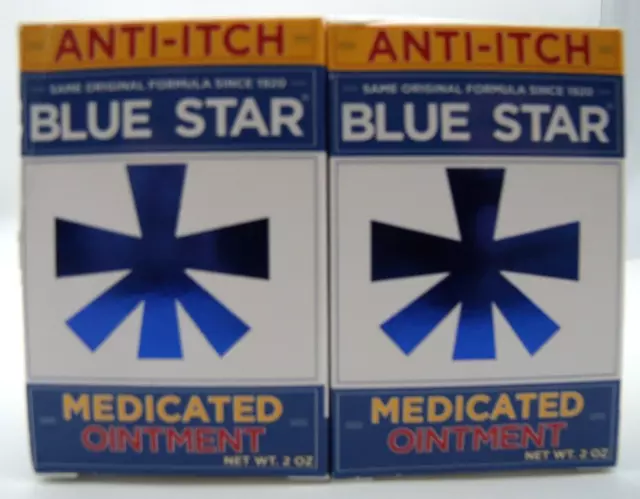 2Pk- Blue Star Anti-Itch Ointment, 2 Oz. Each, Exp. 5/25