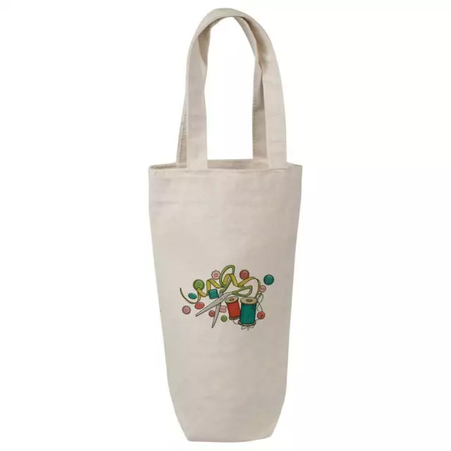 'Sewing Tools' Cotton Wine Bottle Gift / Travel Bag (BL00010735)