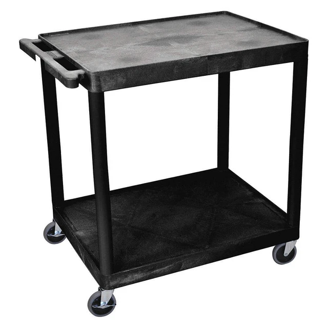 GRAINGER APPROVED HE38-B Utility Cart,300 lb. Cap.,PE,2 Shelves