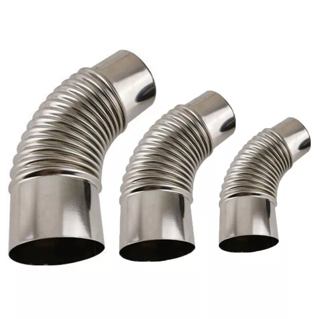 45 Degrés Bois Brûleur Poêle Tuyau Coude Cheminée 60-120mm Acier Inoxydable Tube