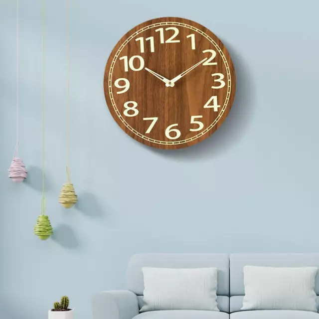 Horloge Murale Lumineuse Horloge Murale en Bois Créative Ronde pour Salon