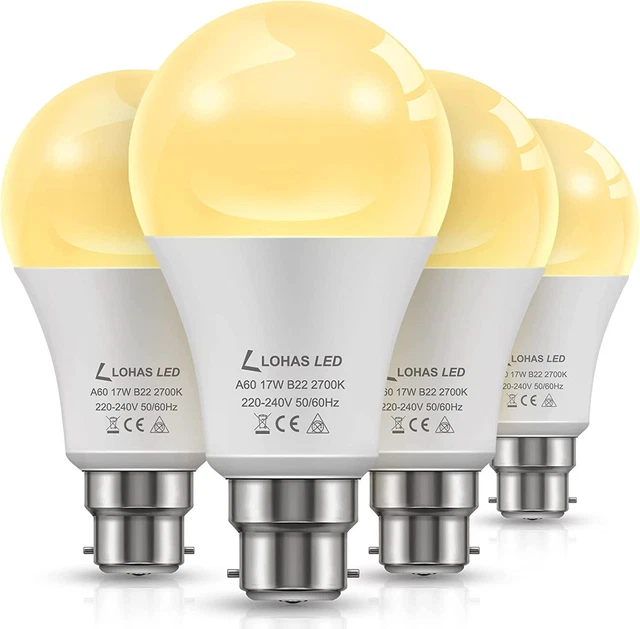 B22 LED Bulbs 17W, LOHAS A60 Bayonet Light Bulb, Equivalent to 150W...