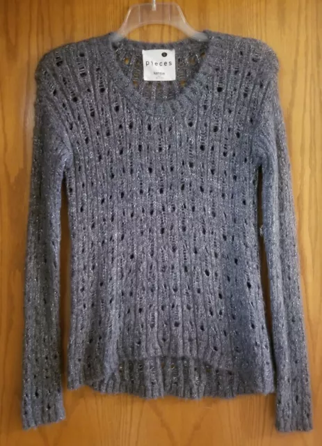 Women's Pieces by Kensie Dark Gray w/silver Sweater (small)