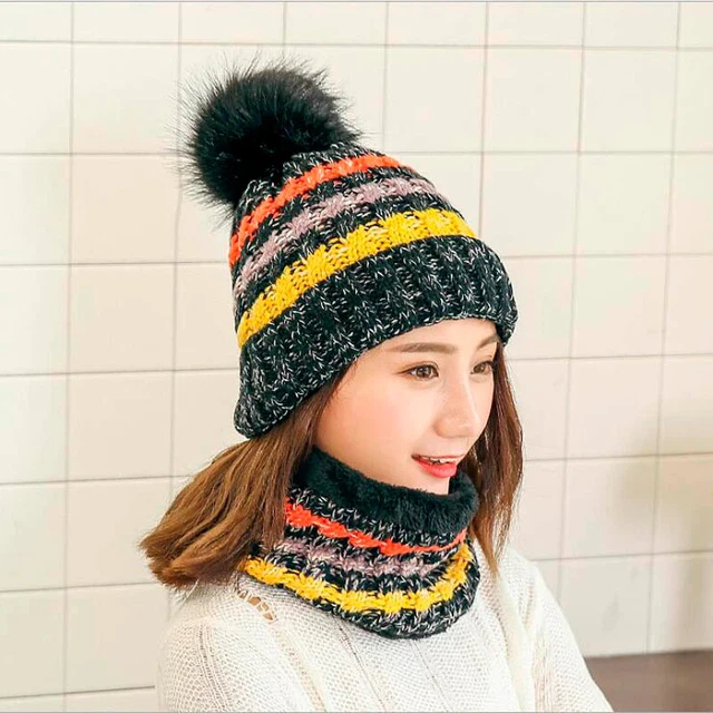 Gorro de punto para mujer gorro de piel de invierno de alta calidad para niñas