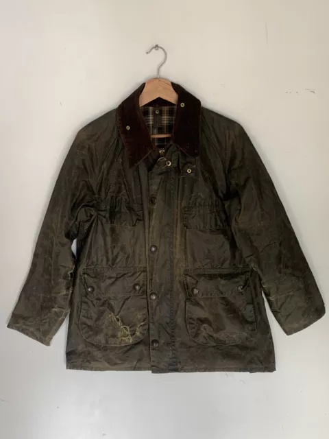 Barbour Bedale 36in 91cm Waxed Country  Pockets Jacket VGC Vintage 1980s ENGLAND