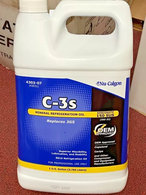 Mineral Refrigeration Oil, C-3S, 150 Viscosity SUS Replaces 3GS, Copeland Carlye