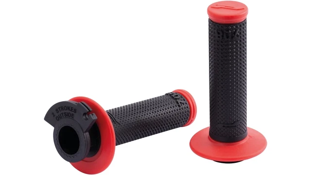 Motorcycle Rubber Grip Handlebar Throttle Gas Regulator Black Red Progrip708 Scs