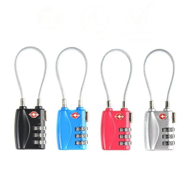 Lucchetti Per Bagagli TSA Con Combinazione, Set Da 2, Senza Chiavi, Quadranti Facili Da Leggere, Per Valigie E Viaggi, Colore Nero - 4