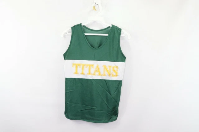 Vtg 90s Womens S Silky Nylon Color Block Cross Country Track Singlet Jersey USA