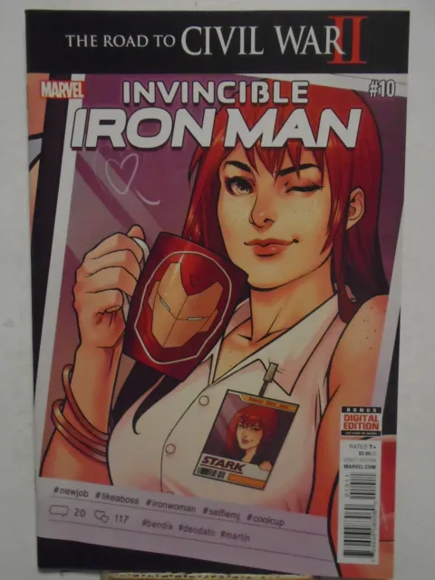 INVINCIBLE IRON MAN #10 (2016) 2nd Riri Williams, Mike Deodato, Marvel Comics