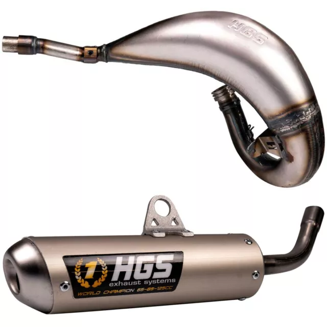 HGS Exhaust Yamaha YZ 125 Front Header + Tail Pipe Complete System 2022-24