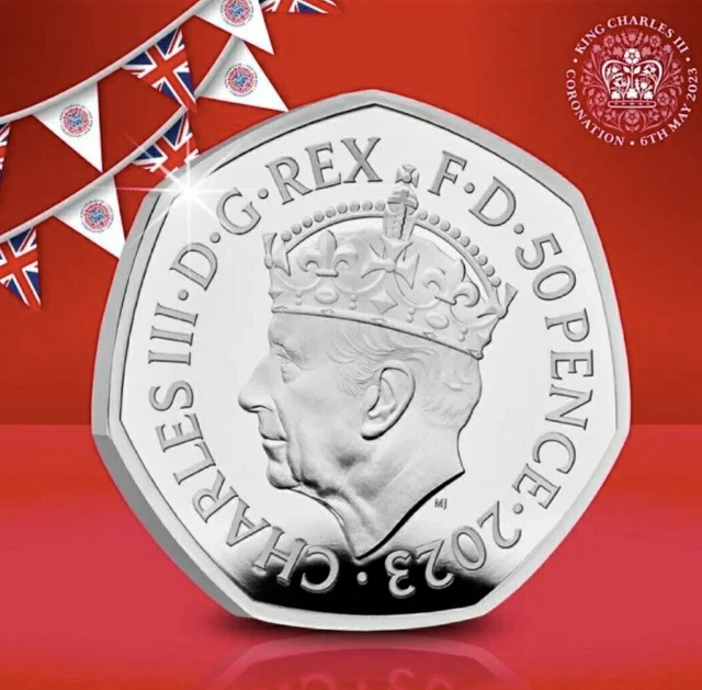 King Charles Coronation  50p 2023 brilliant uncirculated King Charles pre order
