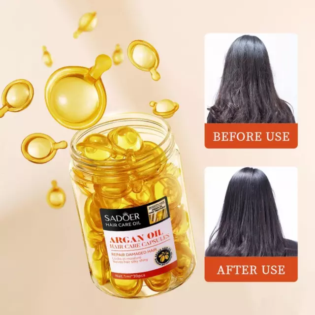 Lustrous Hair Care Capsules with Argan Oil Smooth Silky Vitamin Rich