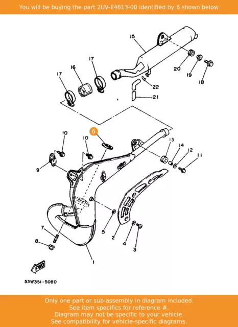 Yamaha Dichtung, Auspuffrohr, 2UV-E4613-00 OEM DT80LC TZR75