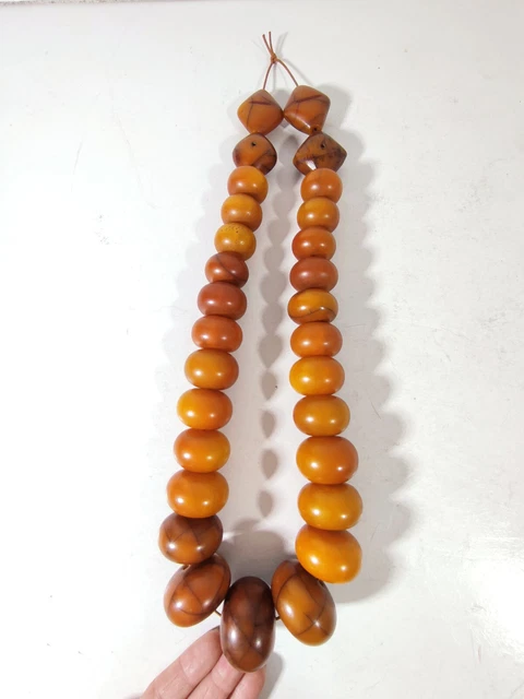 Collier Vintage En Ambre Et Bakélite – Occasion – Pièce Ancienne Unique