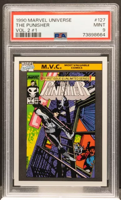 73898664 THE PUNISHER VOL 2 #1 1990 Marvel Universe 127 MVC PSA 9 MINT