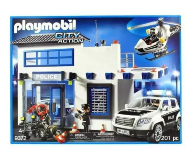 PLAYMOBIL 9372 City Action Police Station Playset & Vehicles Damaged Box New