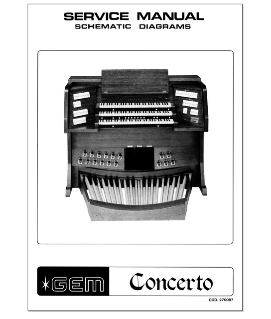 GEM CONCERTO SERVICE Manual Repair Schematic Diagram Schaltplan Schema ...
