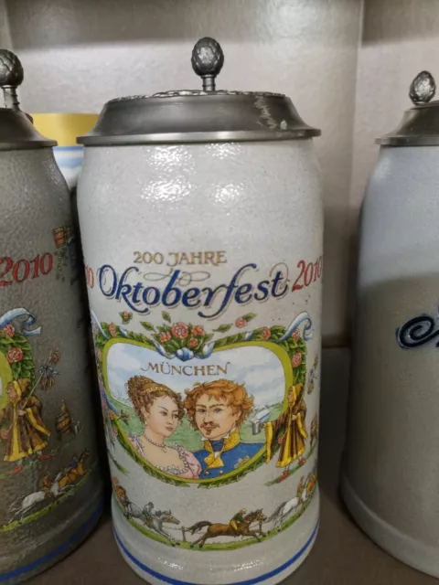 Jubiläumskrug oktoberfest 200 Jahre Wiesn 2010 Masskrug Jubiläum mit Zertifikat