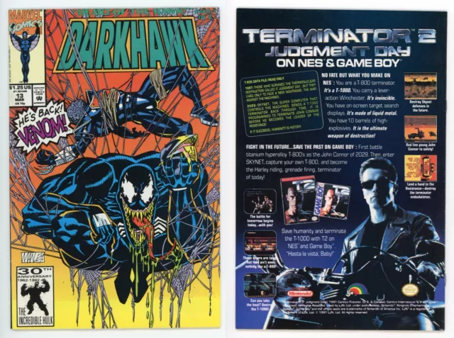 Darkhawk #13 (VF/NM 9.0) VENOM appearance Mike Manley Cover Art 1992 Marvel MCU