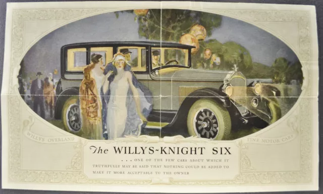 1925 Willys Knight 6-66 Sedan Mailer Sales Brochure Folder Nice Original 25