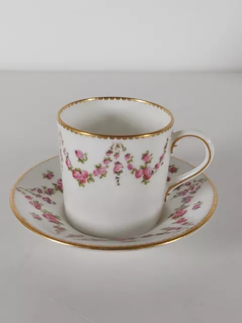 Antique George Jones & Sons Crescent China Coffee Cup And Saucer