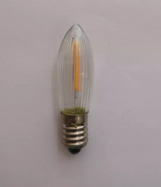 LED Filament 34V 0,2W E10 Kerzen Glühbirne Leuchtmittel Riffelkerze Einzeln NEU