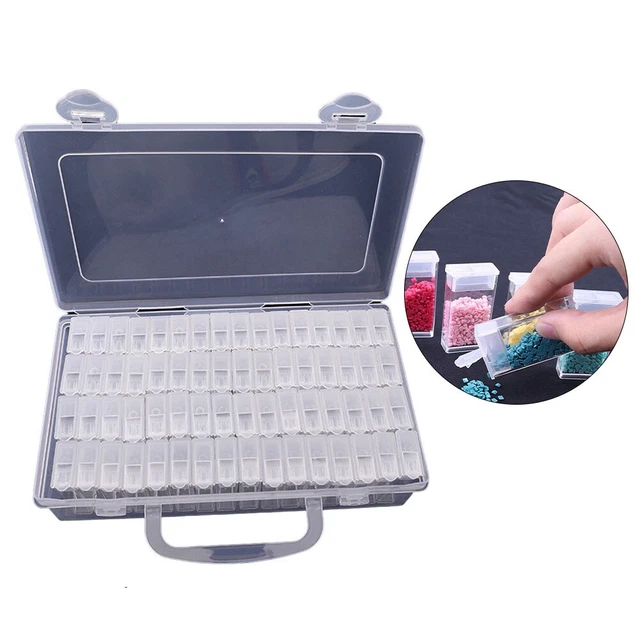 Transparente 64 Gitter Schmuckbox für Diamant Zeichnung Zubehör und Zubehör