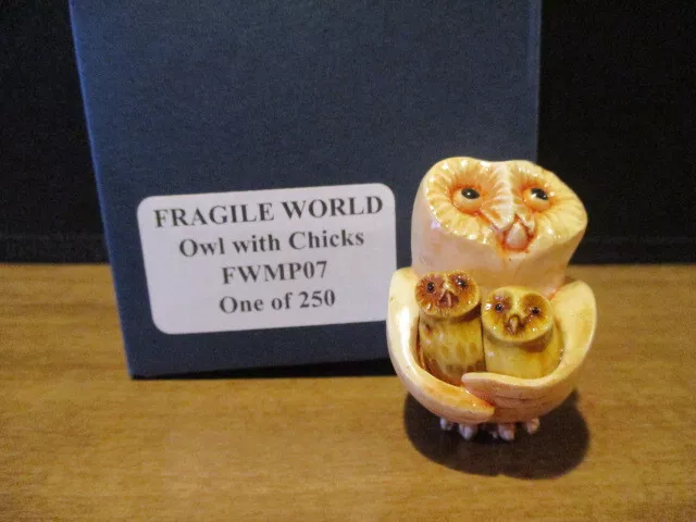 Harmony Kingdom MP's Fragile World Owl with Chicks UK Made Figurine FREE US SHIP