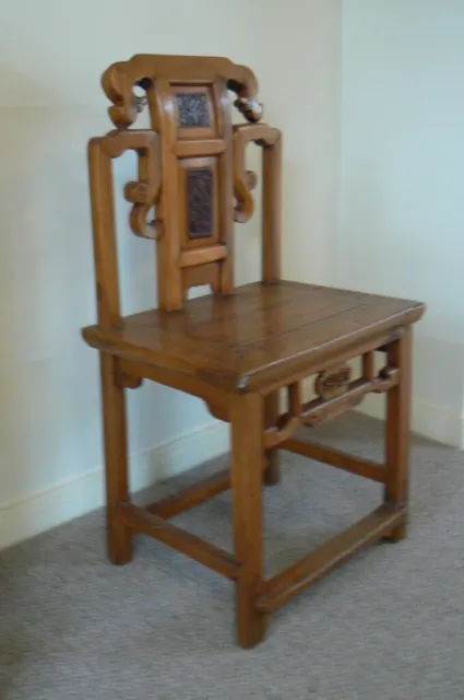 CHINESE CHAIR, QING DYNASTY STYLE SIDE CHAIR, LATE 1800's YUMU ELM WOOD