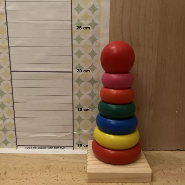Kids Children Stacking Building Blocks Rainbow Tower Wooden Baby Play Toy Gift 2