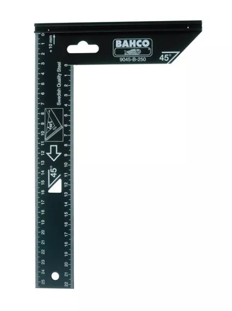 BAHCO 9045-B-300 Swedish Steel 300mm (12") Precision Steel 90 & 45 Degree Square