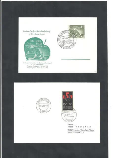 Saarland 1956-1958, Ersttagsbriefe, FDC aus Michelrn: 360 - 440 o, gestempelt o