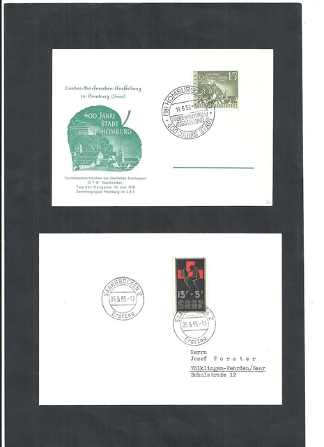 Saarland 1956-1958, Ersttagsbriefe, FDC aus Michelrn: 360 - 440 o, gestempelt o