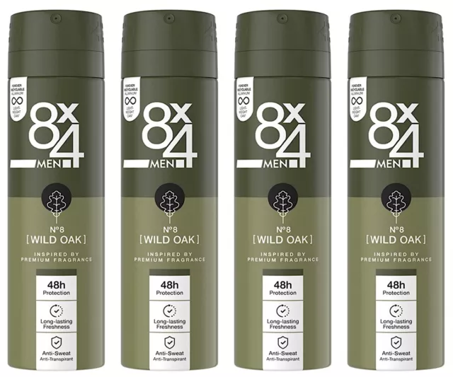 ✅ Deo Spray 8x4 Men No.8 Wild Oak Deodorant 48h Schutz Antitranspirant 4x 150ml✅