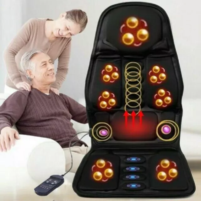 Vibration Full Body Back Massage Mat Cushion Car Chair Seat Heated Neck Massager 3