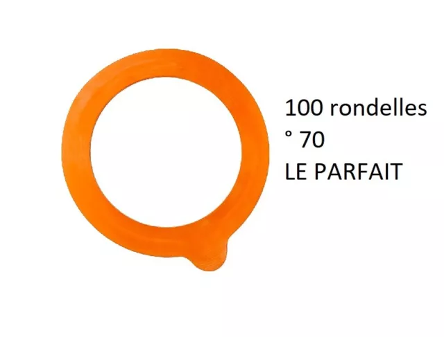 100 RONDELLES JOINTS Bocaux Terrines ° 70 Mm Le Parfait EUR 33,90