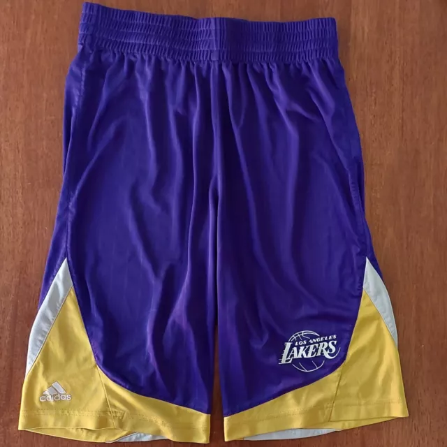 Adidas LA LOS ANGELES LAKERS NBA Basketball Sport Shorts - Small - Lebron Kobe