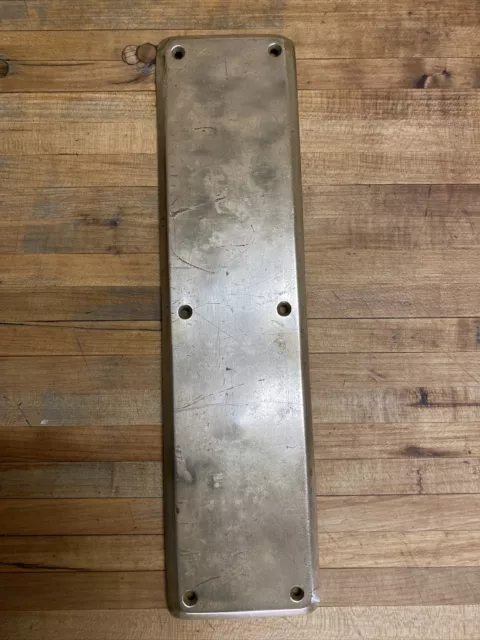 Large Brass Corbin Finger Plate Push Plate Door Antique Vintage Old Patina 14”