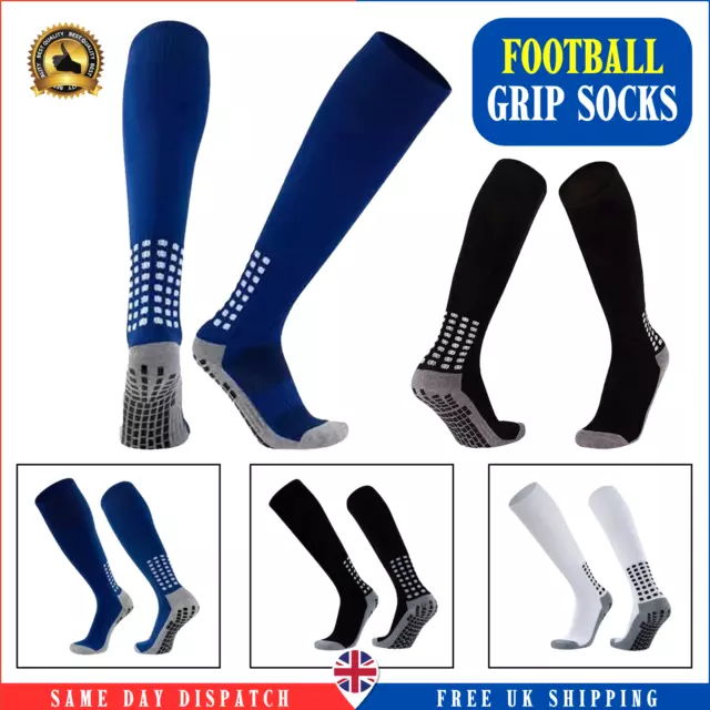 Football Socks Anti Slip Grip Sock Non Slip Sport Soccer Socks Rugby Sports UK